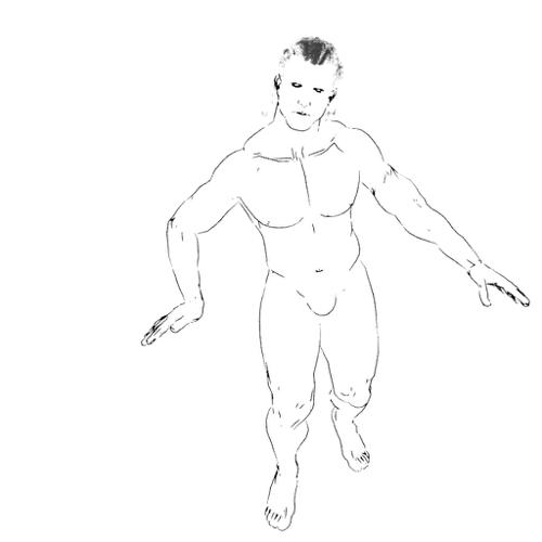 Line Art Muscular Man preview image